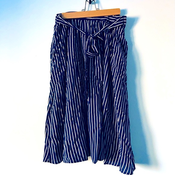 NWT ModCloth Stir Things Up Blue Striped Midi Skirt - Picture 5 of 10
